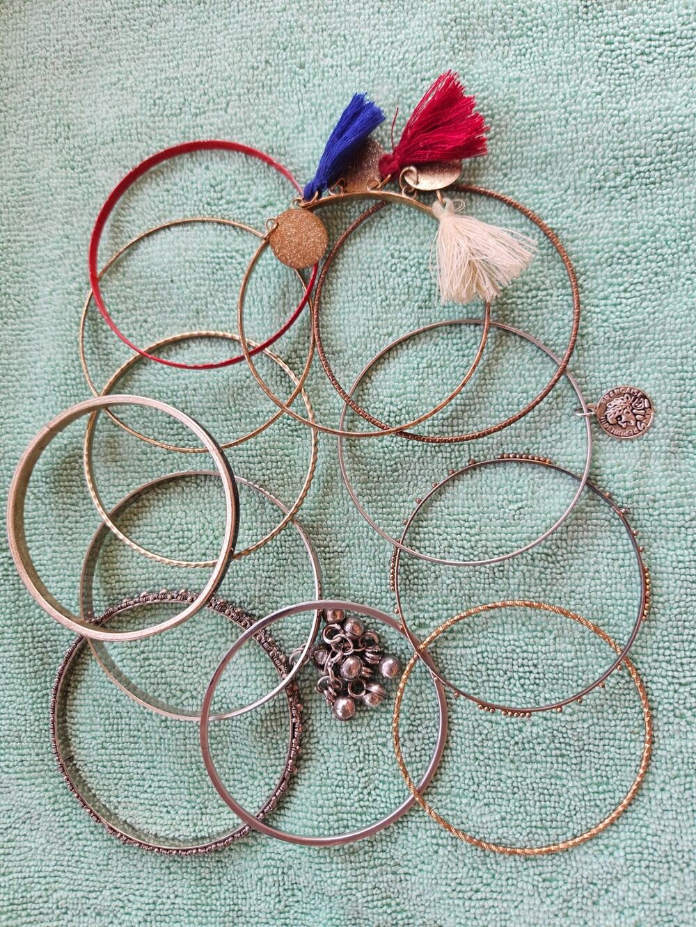 12 bracelets stackable and variety